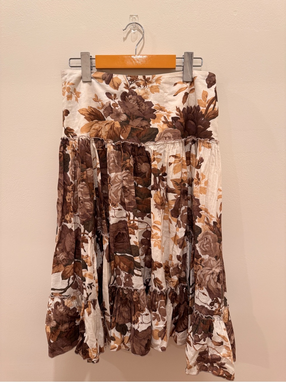 vintage suzy shier floral ruffle skirt!